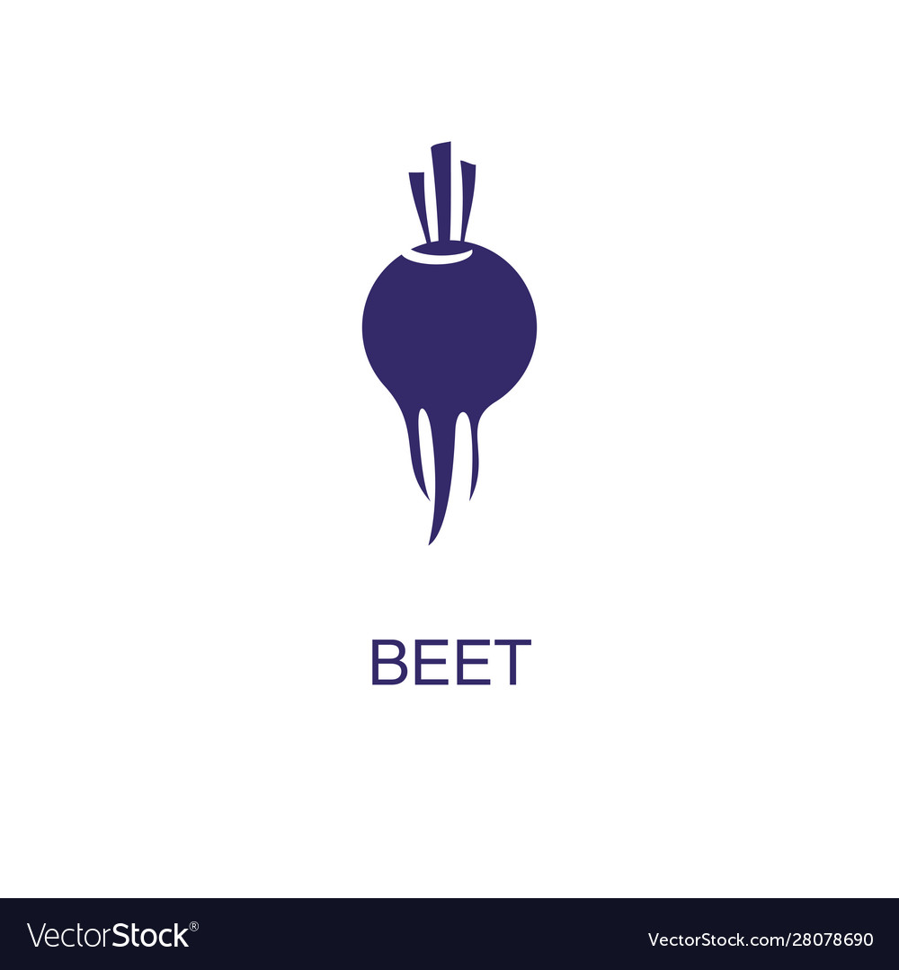Beet element in flat simple style on white