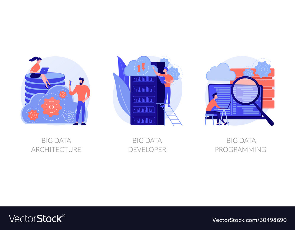 Big data technology concept metaphors Vector Image Big data technology concept metaphors