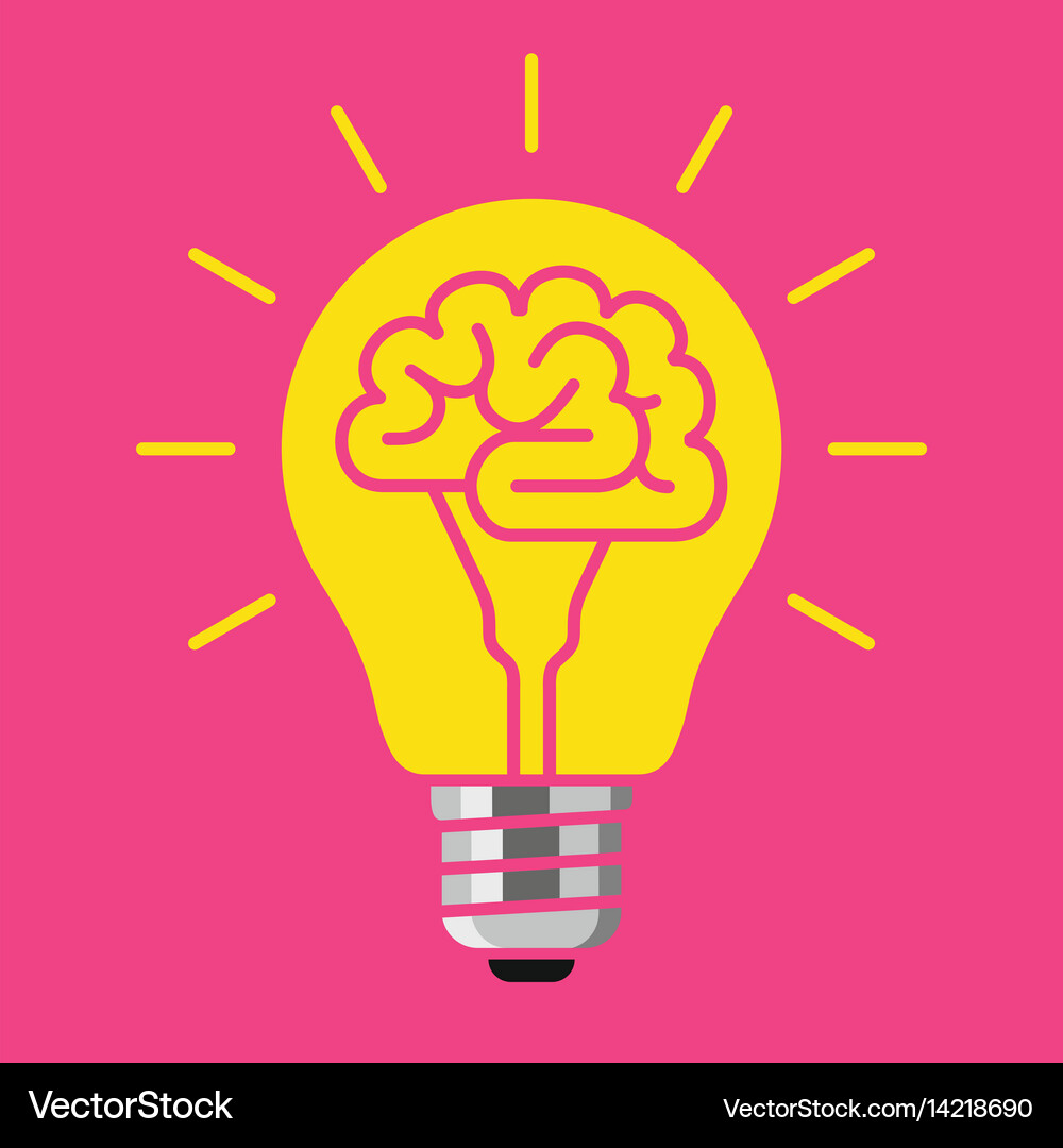 Brain bulb idea concept Royalty Free Vector Image