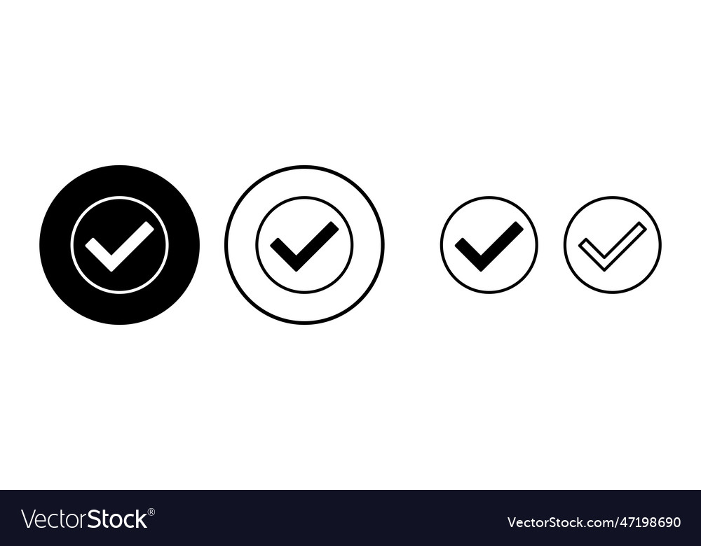 Check icon mark list button vector image Check icon mark list button