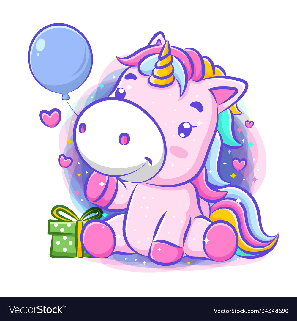 Cute unicorn celebration happy birthday