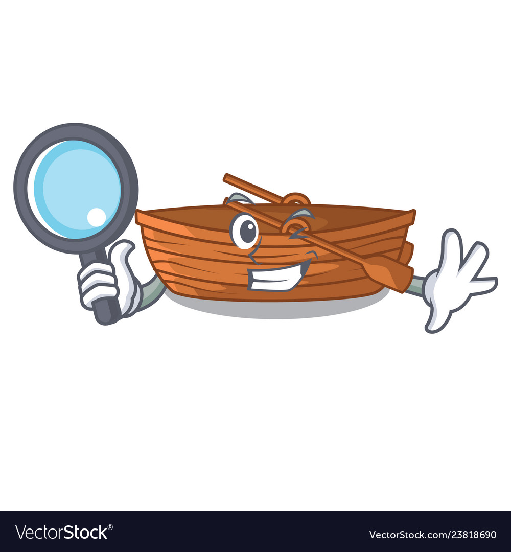 Detective wooden boats isolated with the cartoons