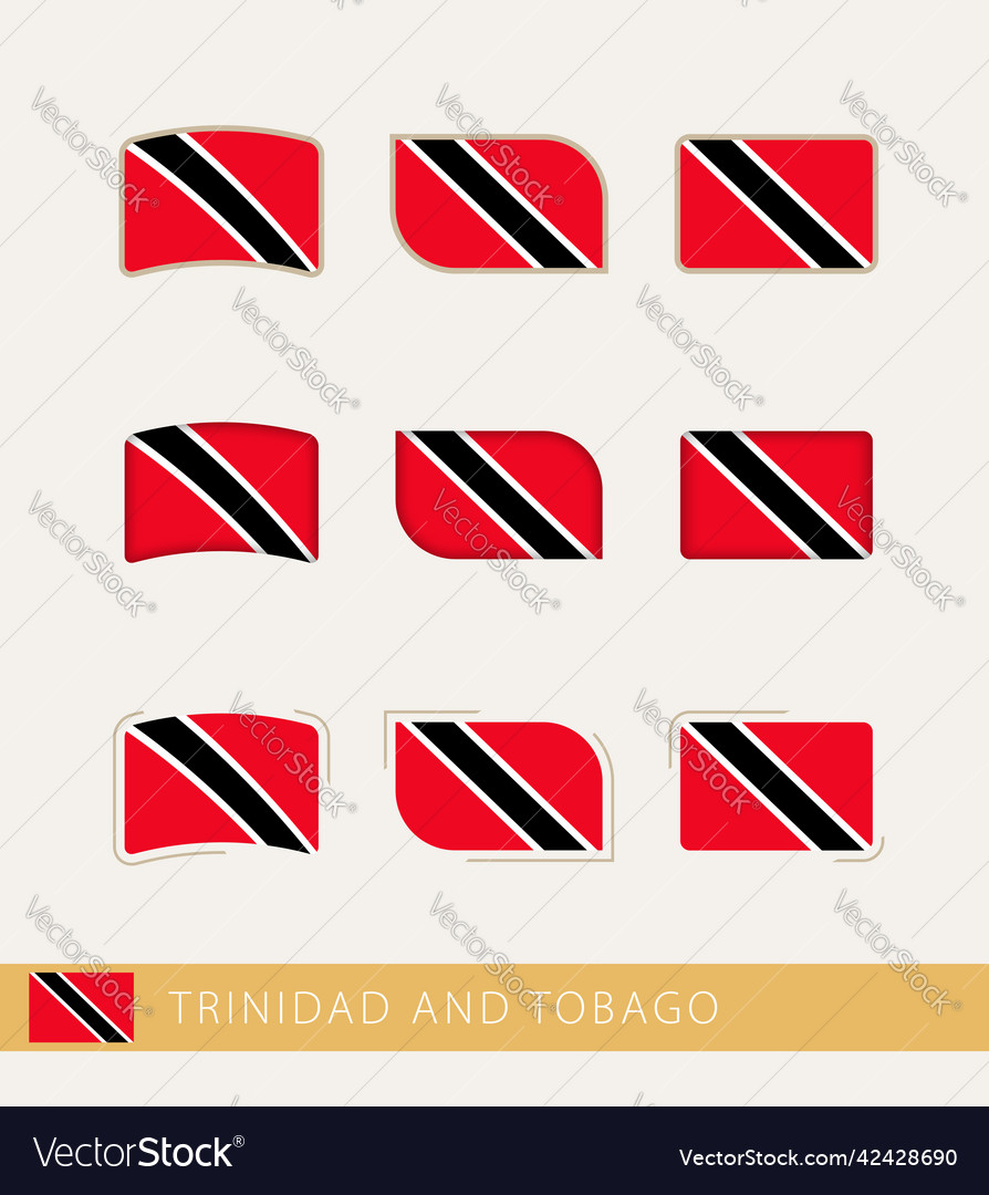 Flags Of Trinidad And Tobago Collection Royalty Free Vector 1309