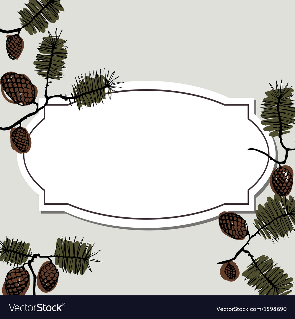 Green fluffy pine branch symbol of new year Vector Image