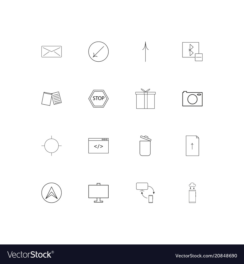 Internet of things linear thin icons set outlined