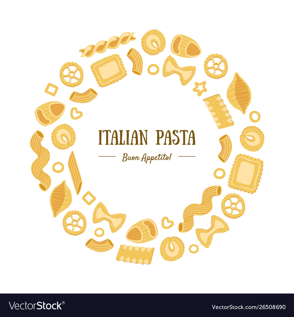 Italian pasta banner template round frame