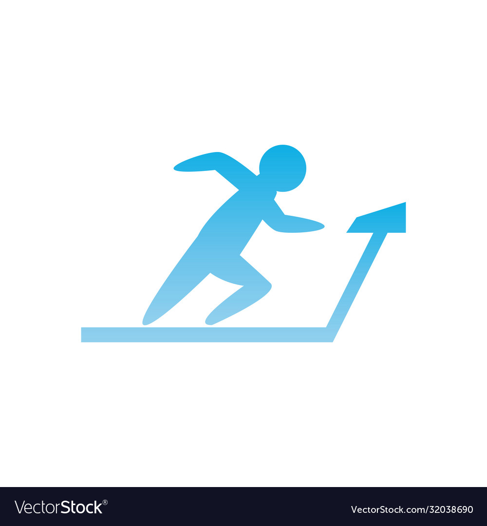 Man avatar running on treadmill gradient style