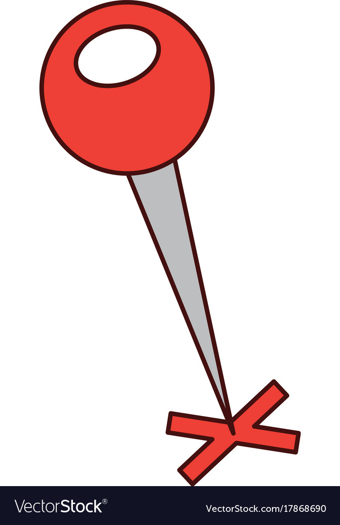 Map pin with a cross marker shape location