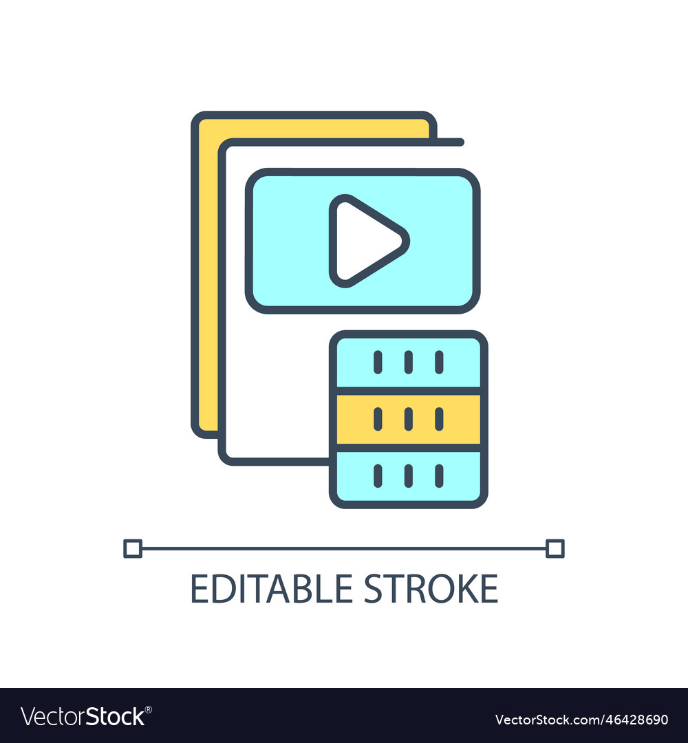 Media files storage rgb color icon Royalty Free Vector Image