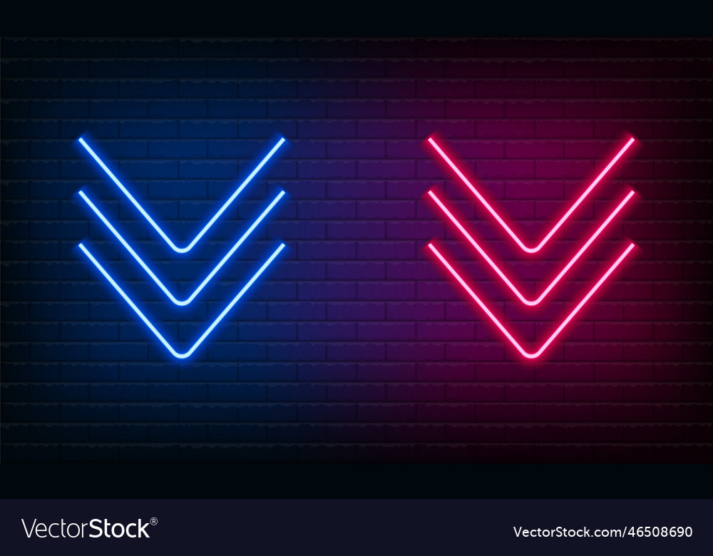 Two Round Neon Sign Vector Brick Stock Vector (Royalty Free) 1385710694