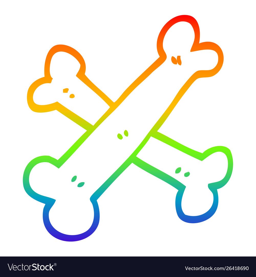 Rainbow gradient line drawing cartoon crossed Vector Image