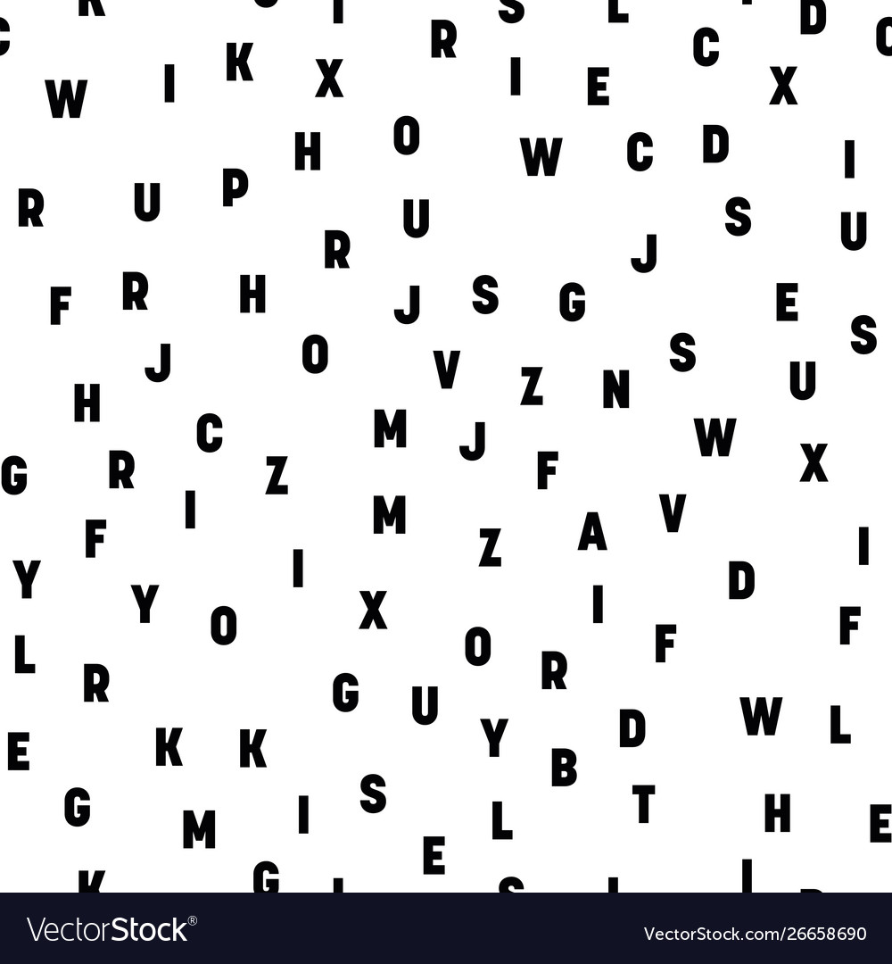 Seamless pattern letters random order signs