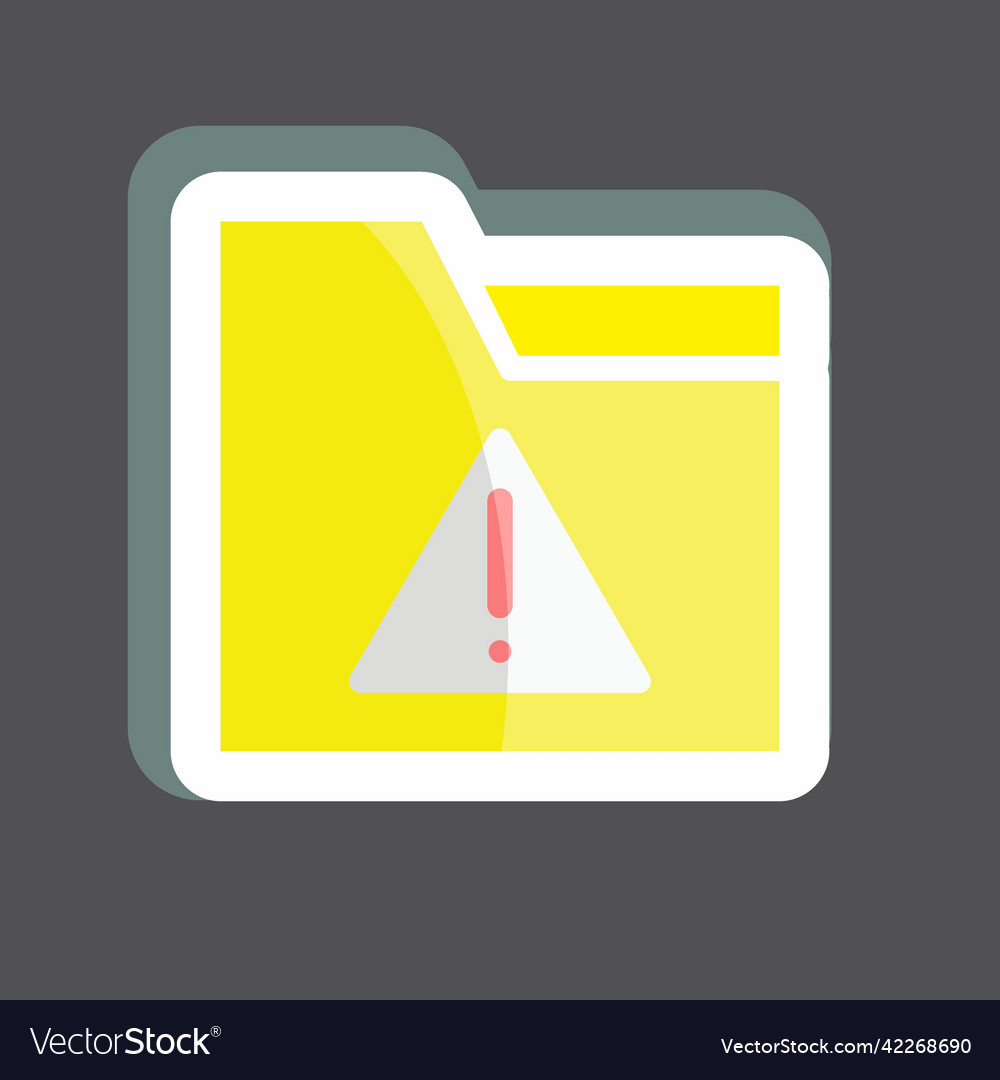 Sticker warning on folder suitable for user