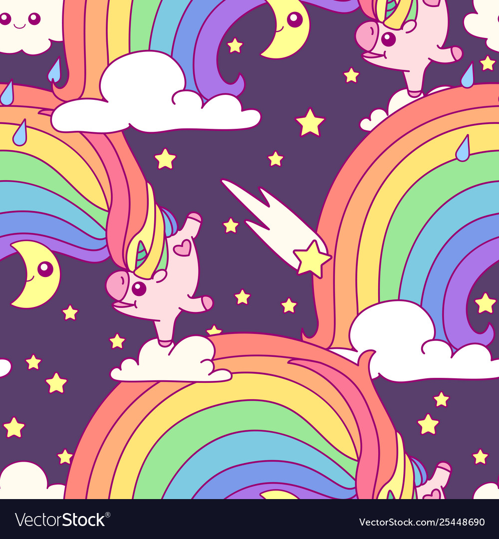Unicorn seamless pattern vector image Unicorn seamless pattern