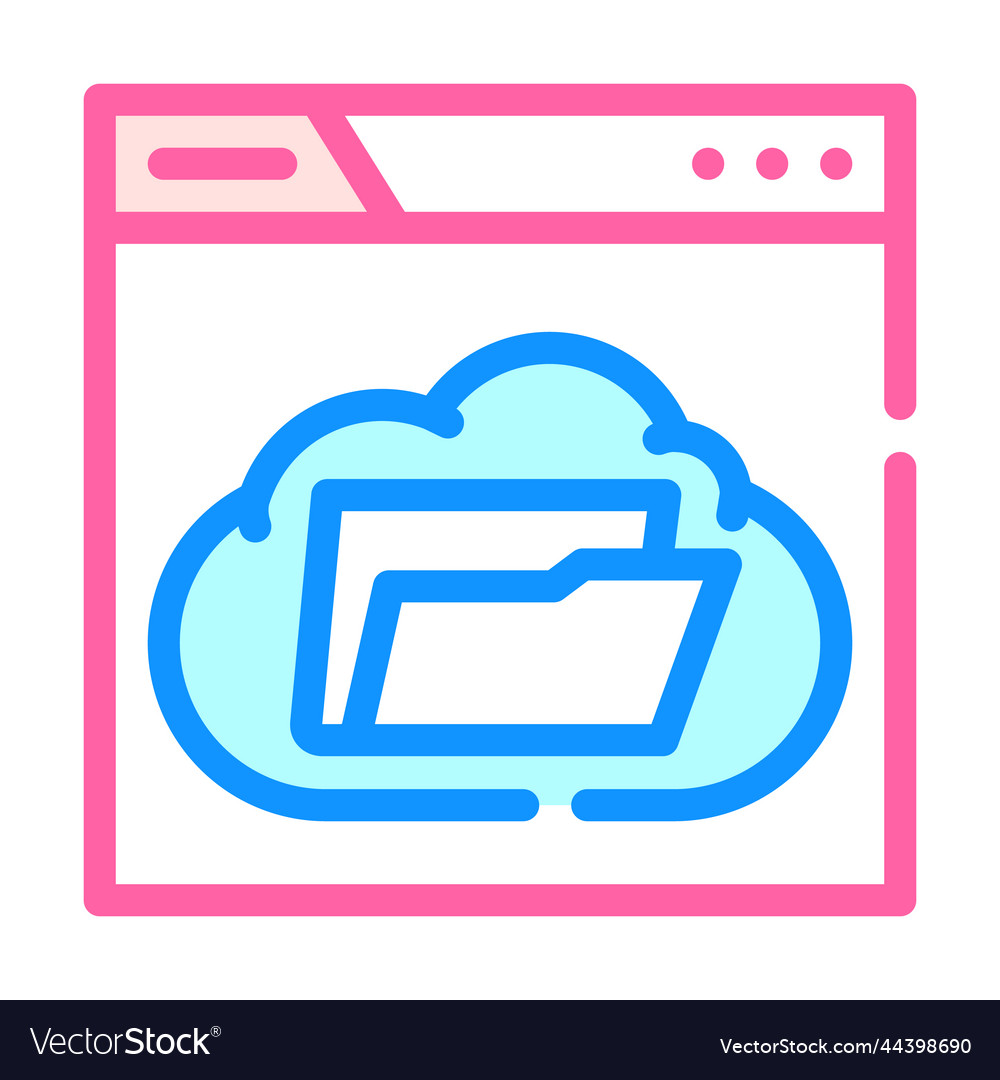 Web folder color icon vector image Web folder color icon