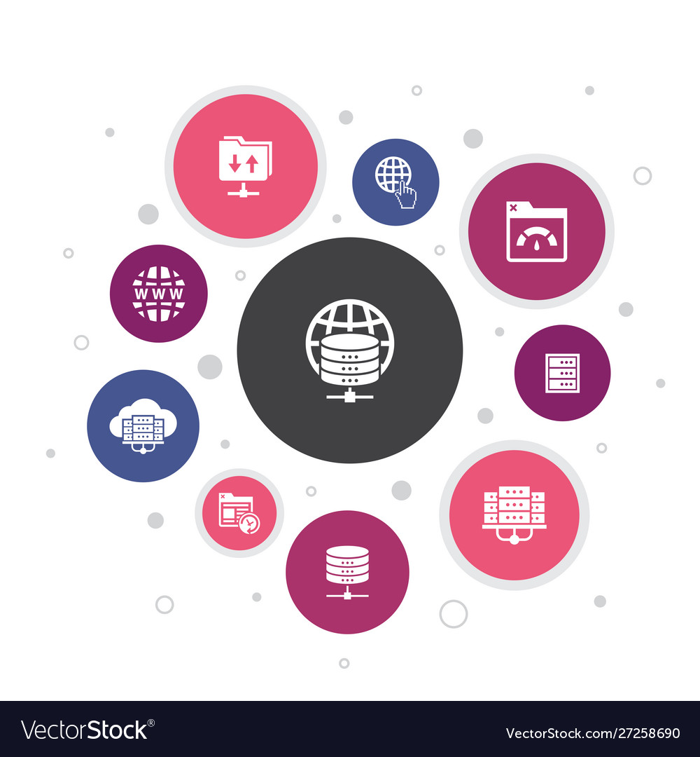 Web hosting infographic 10 steps bubble design