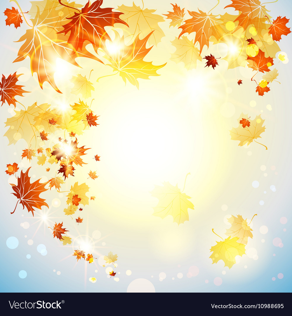 Background with flying autumn leaves Royalty Free Vector