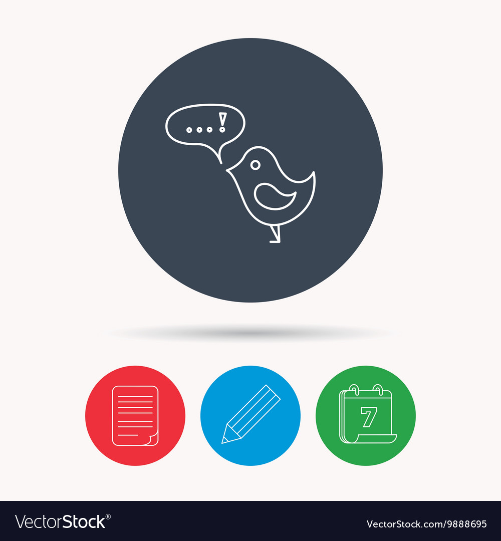 Bird with speech bubble icon short messages