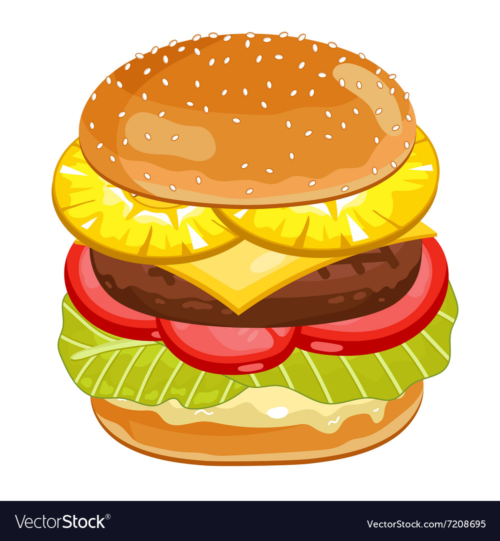 Burger on white background Royalty Free Vector Image