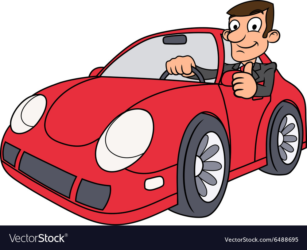 Businessman driving car Royalty Free Vector Image