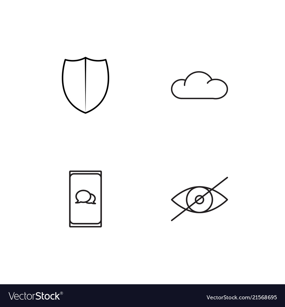 Cyber security linear icons set simple outline