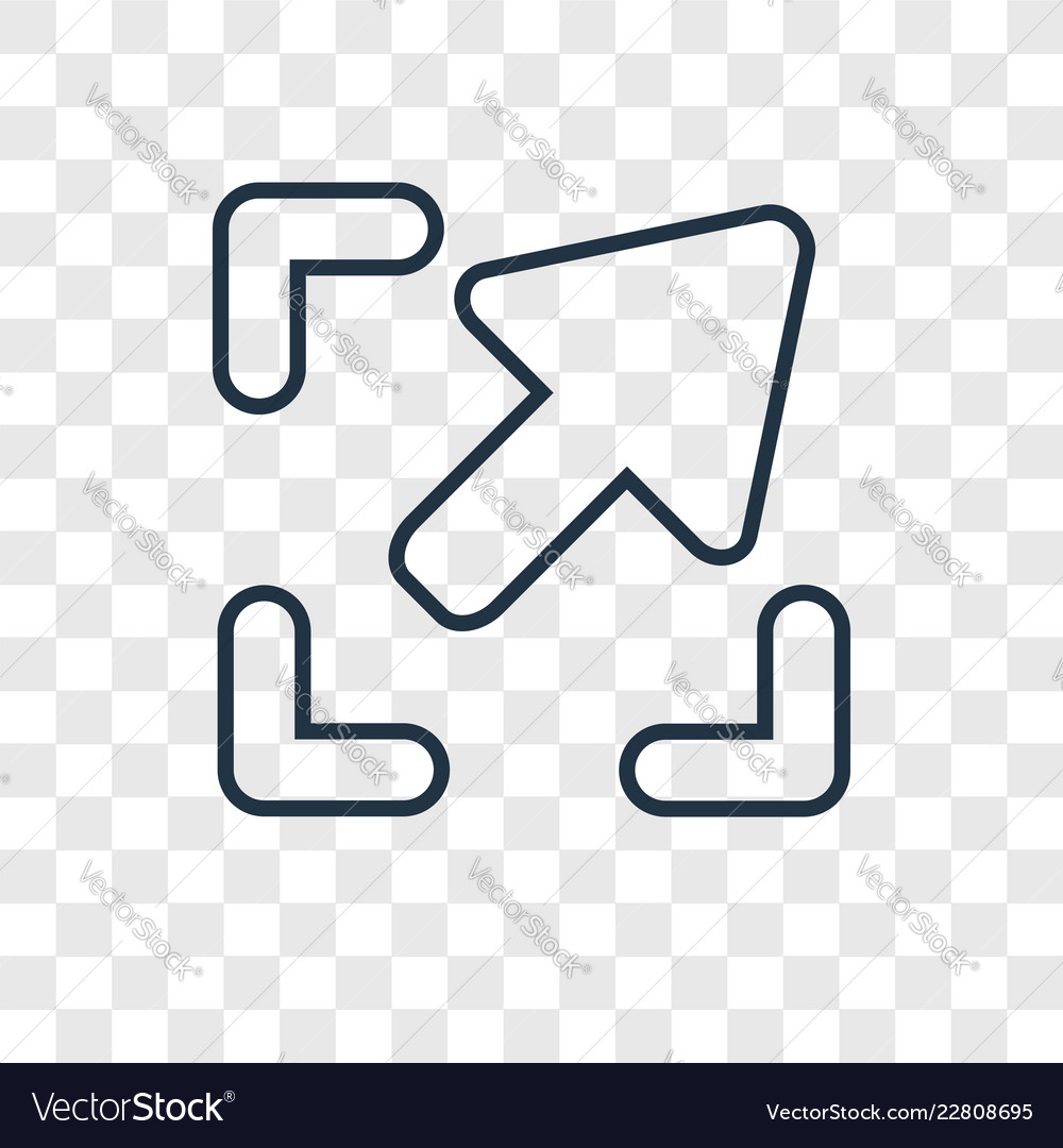 Diagonal arrow concept linear icon isolated vector image Diagonal arrow concept linear icon isolated