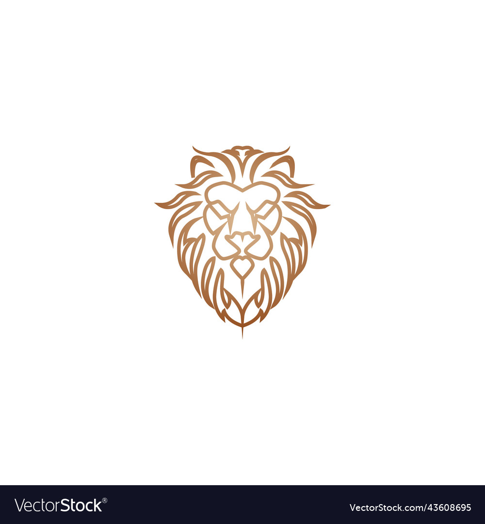 Face lion line logo