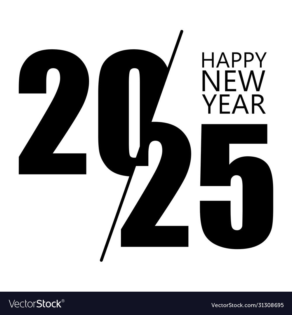 Happy New Year 2025 Design Template Modern Vector Image 9113