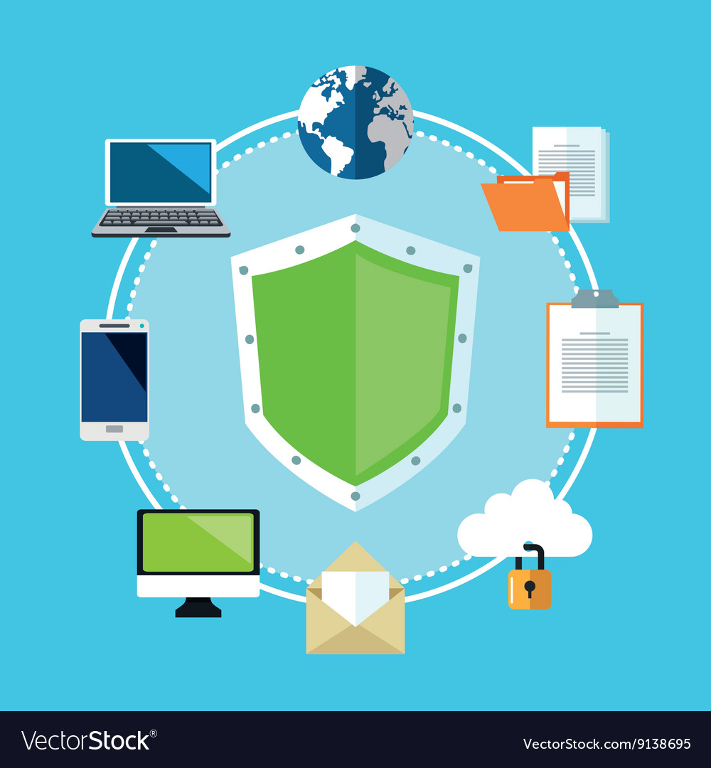 Internet security design system icon colorful