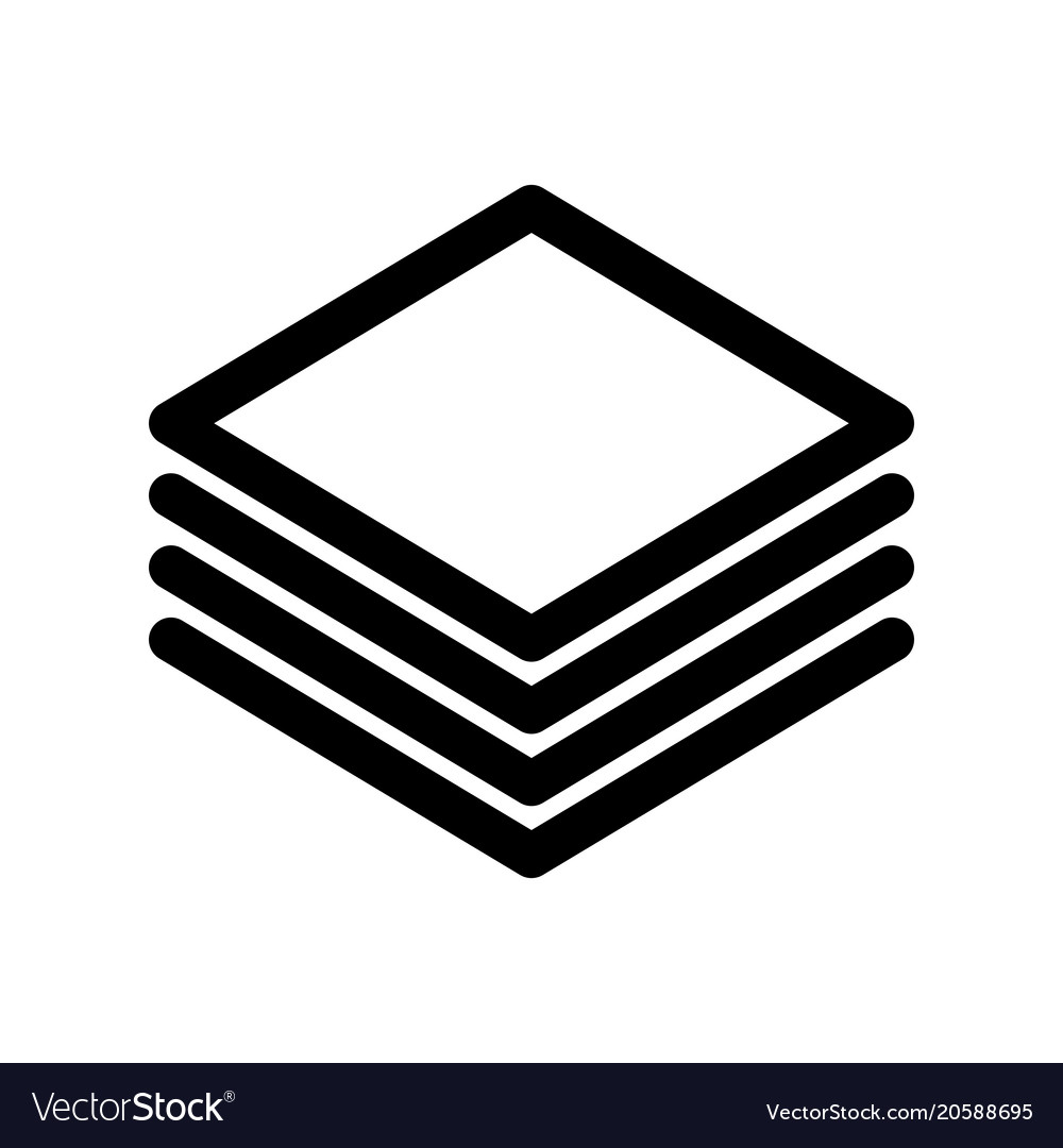 Layers or stack of papers icon outline modern Vector Image