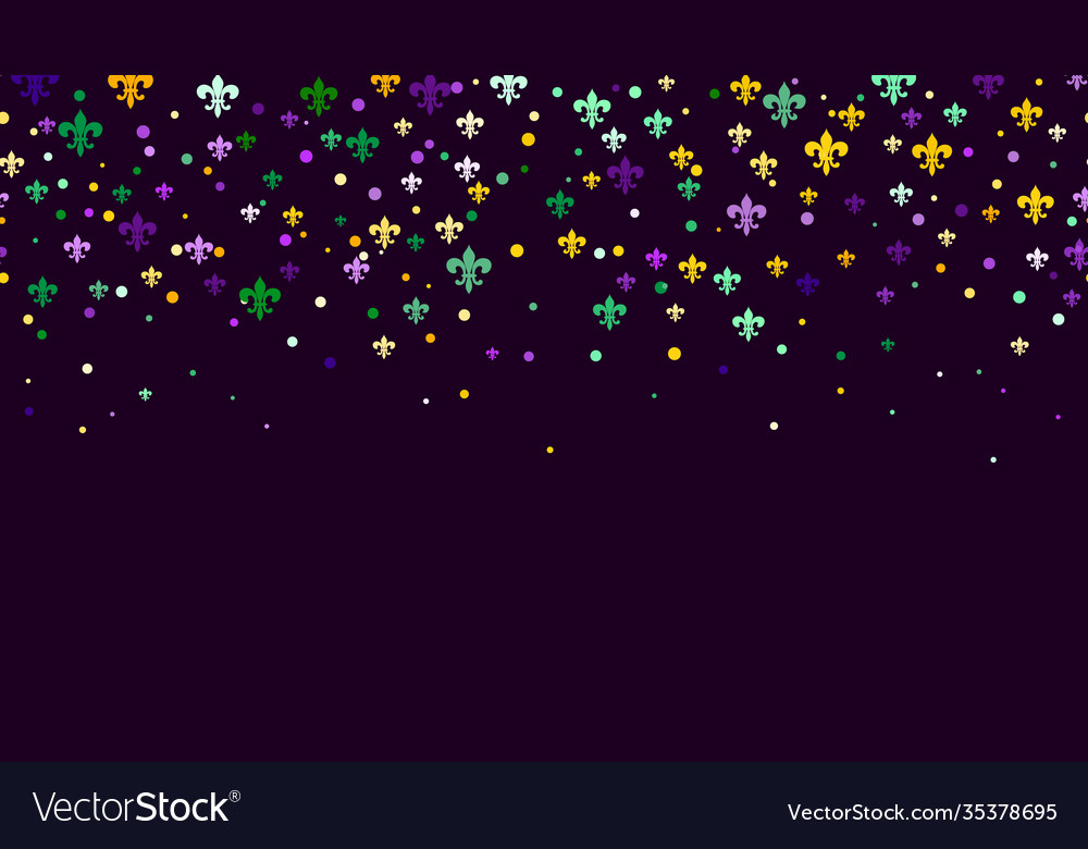 Mardi gras carnival confetti seamless background