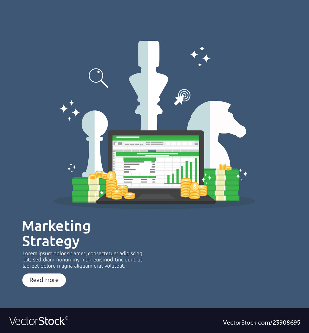 Marketing strategy business finance analysis vector image Marketing strategy business finance analysis