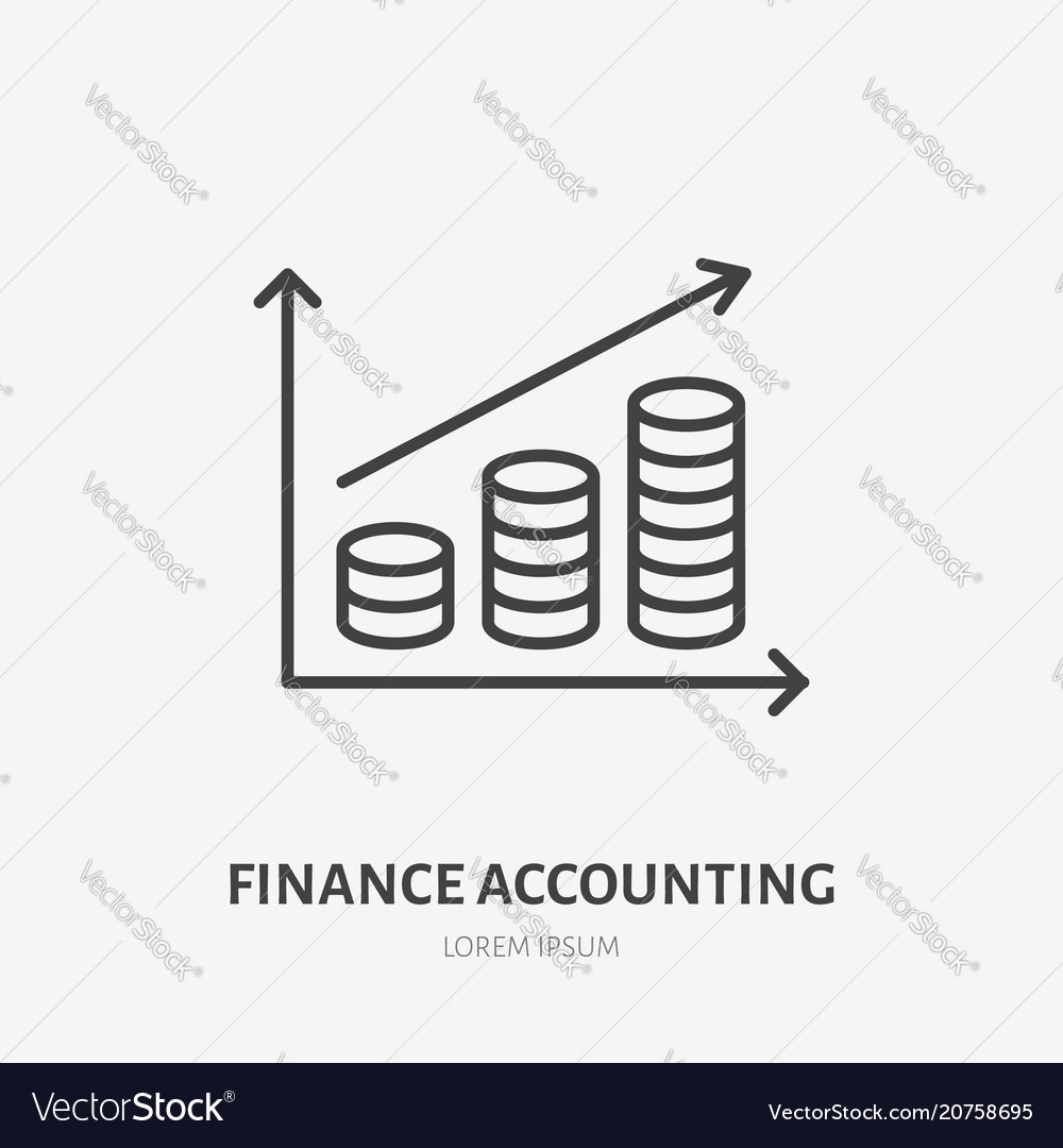 Money infographic flat line icon accounting Vector Image