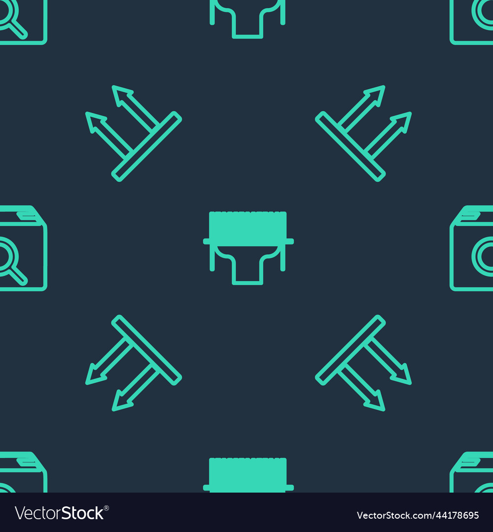 Set line scanner scanning bar code this side up vector image Set line scanner scanning bar code this side up