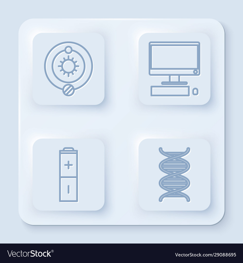 Set line solar system computer monitor Vector Image Set line solar system computer monitor
