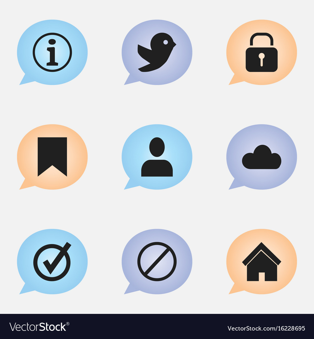 Set of 9 editable web icons includes symbols