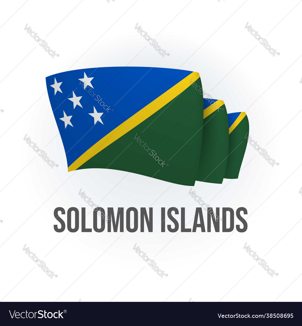 Solomon Islands Flag Bended Royalty Free Vector Image 3298