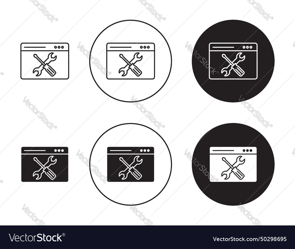 Technical icon set tool repair configuration Vector Image