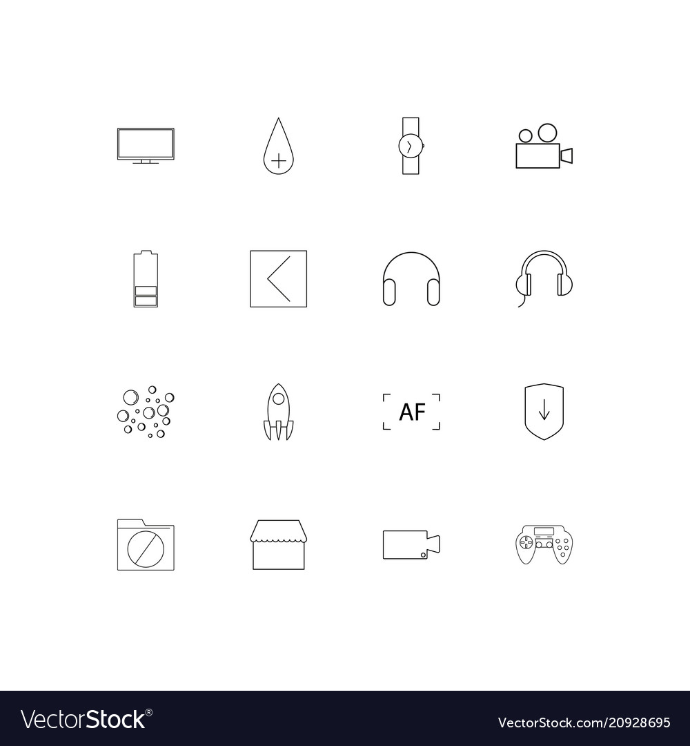 User interface linear thin icons set outlined