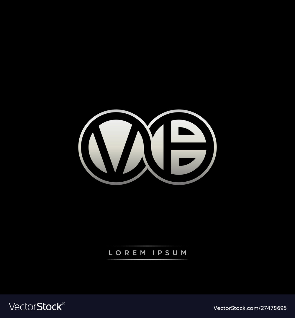 Vb initial letter linked circle capital monogram