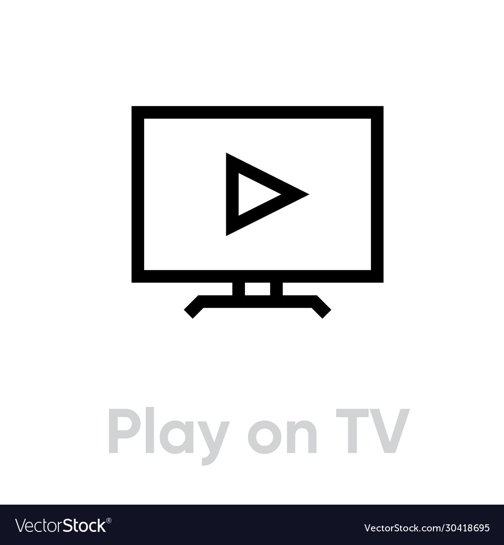 video-play-on-tv-icon-editable-line-royalty-free-vector