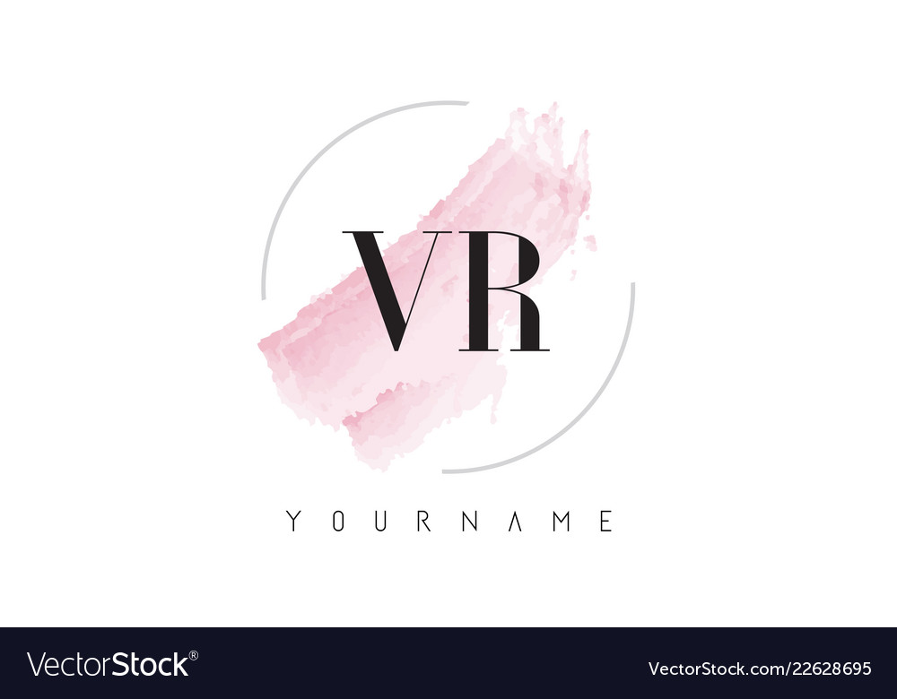 Vr v r watercolor letter logo design