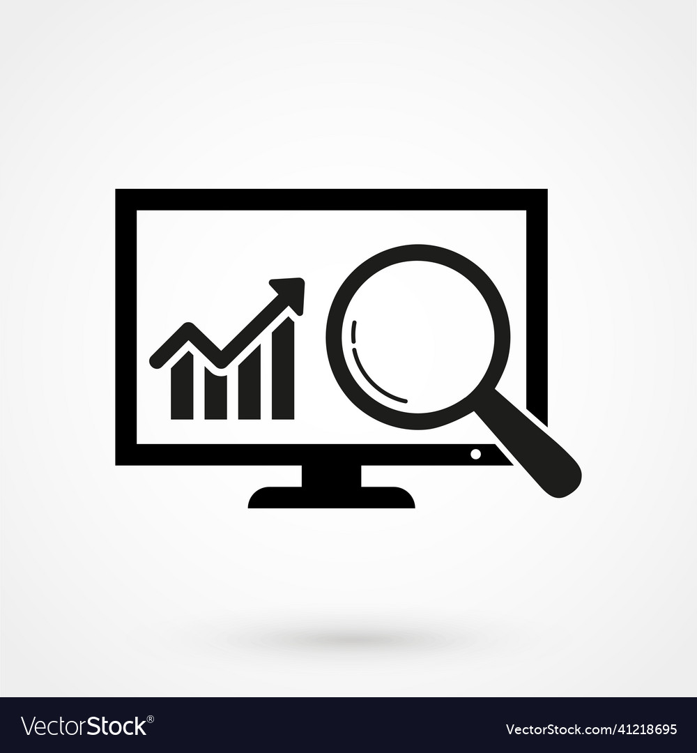 Web analytics line icon isolated on white vector image Web analytics line icon isolated on white