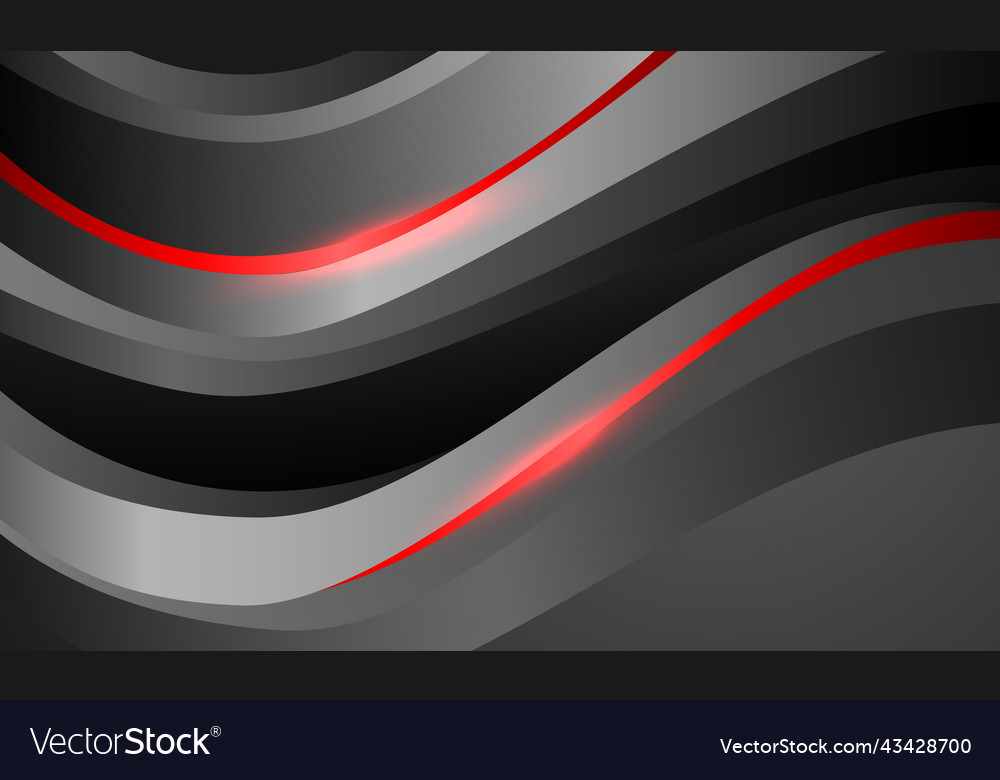 Abstract grey curve overlap red line design vector image Abstract grey curve overlap red line design