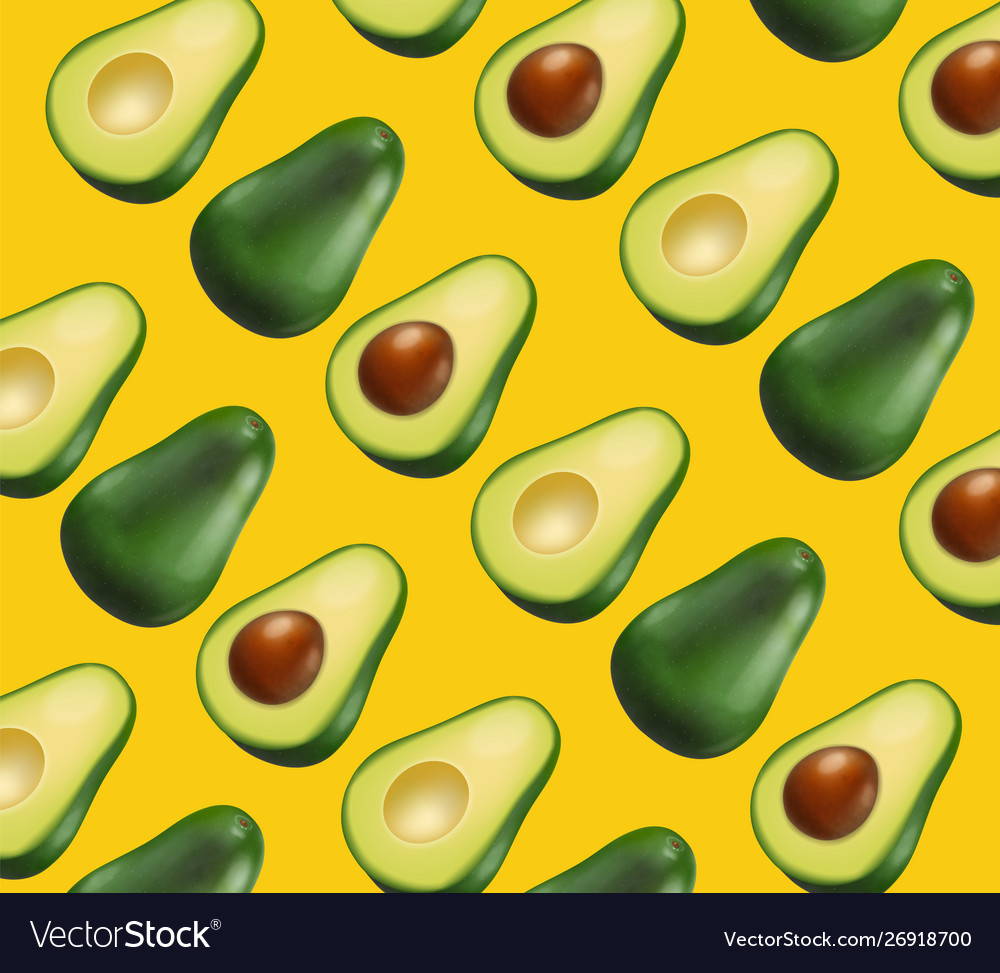 Avocado pattern realistic yellow bright