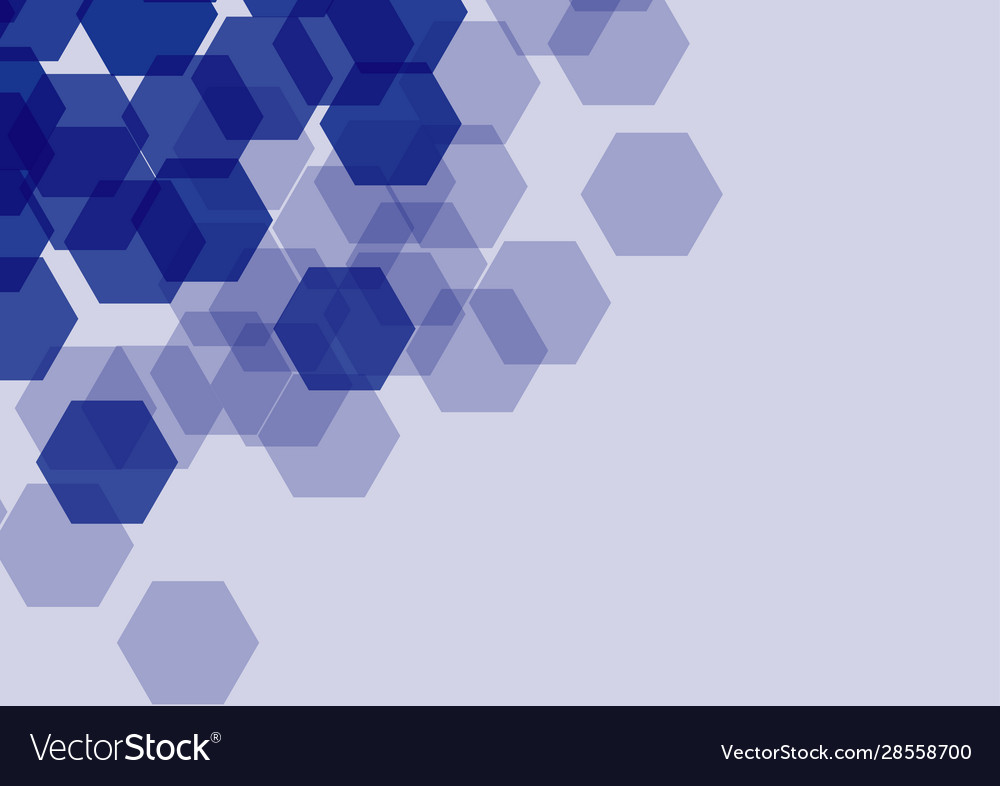 Background design with blue hexagon patterns