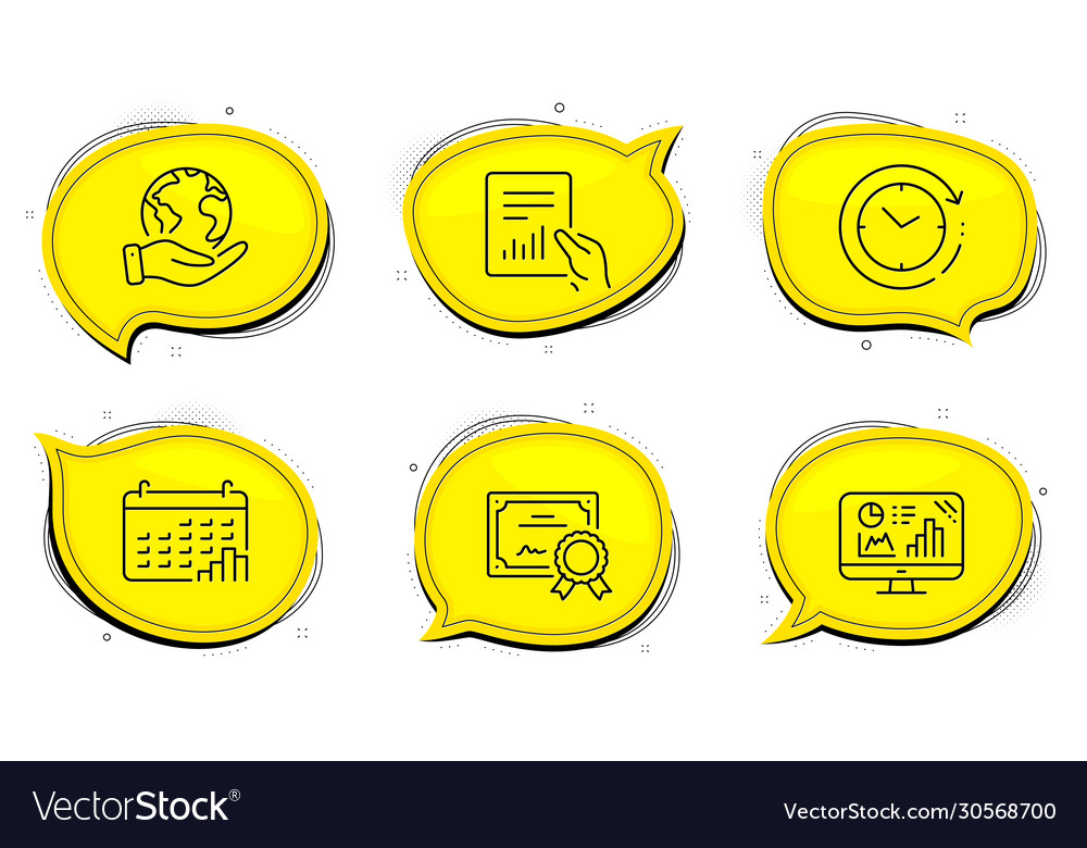 Calendar graph document and analytics icons Vector Image Calendar graph document and analytics icons