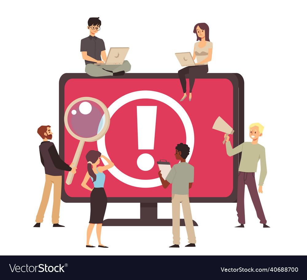Computer system error and software failure flat Vector Image Computer system error and software failure flat