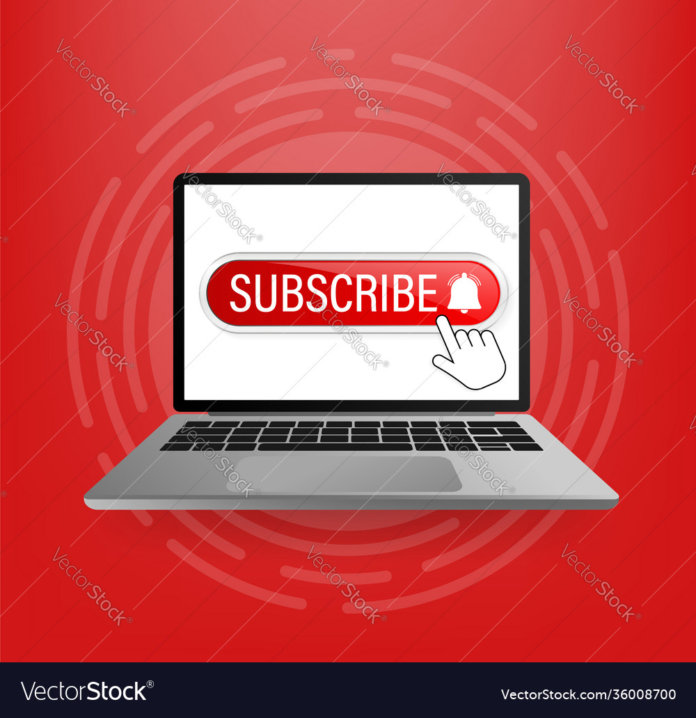 Flat icon with subscribe on white background