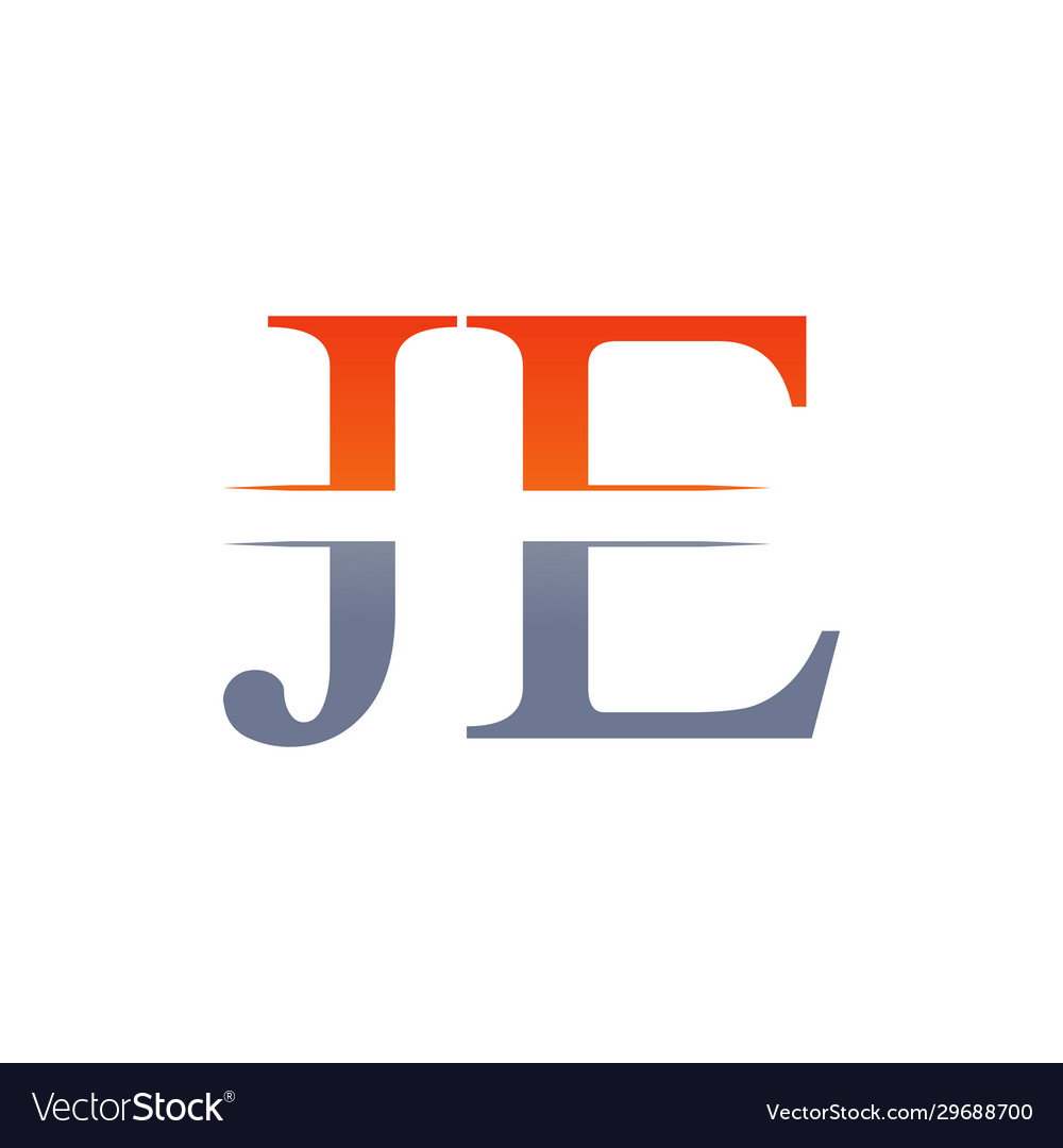 Je letter type logo design template abstract